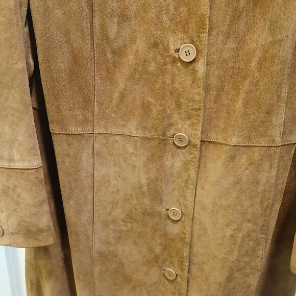 MODERN ESSENTIALS SUEDE LEATHER MID-LENGTH COAT - Picture 4 of 12